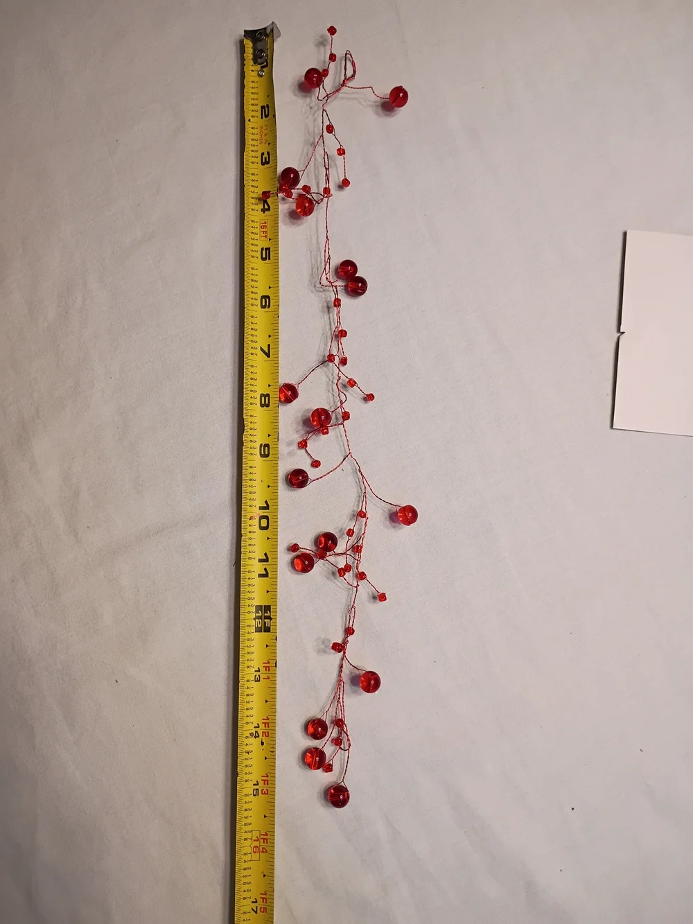 #6038 Gold Canyon Red Dazzle Wrap Beads 14” Candle Décor